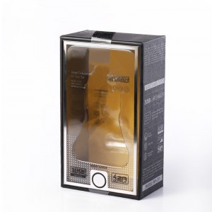 Imprimer Fenêtre de voiture Chargeur de voiture Chargeur USB Câble USB Boîtes d\'emballage USBnoir de luxe